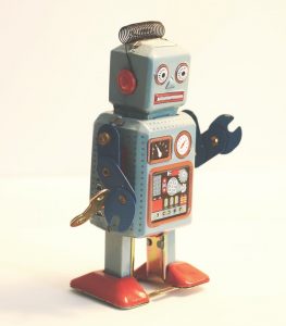 A vintage toy robot